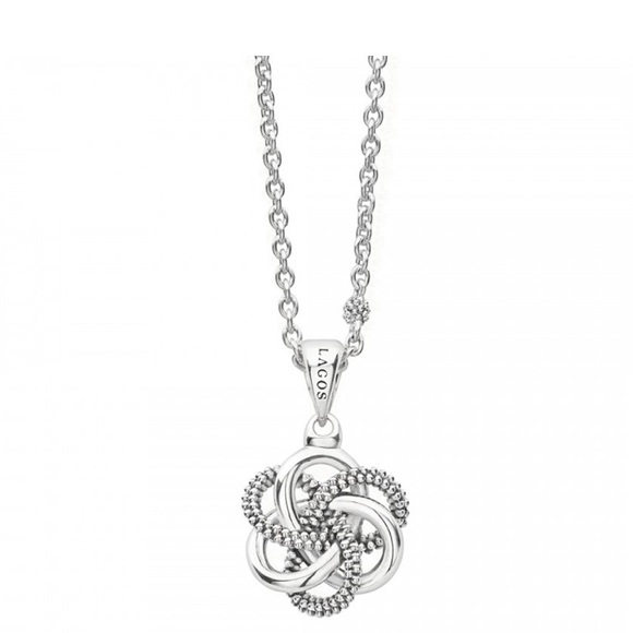 Lagos Love Knot 18mm Two Strand Station Necklace - Picture 2 of 9